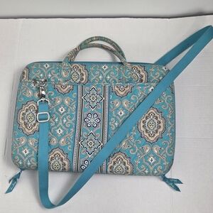 Vera Bradley Laptop Hard-core Organizer Blue Multicolor Quilted Tech Bag